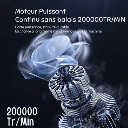 Ventilateur Turbo 200,000 RPM - Souffleur d'Air Ultra-Puissant 53M/S | Aspirateur Dépoussiéreur Brushless avec Charge Type-C